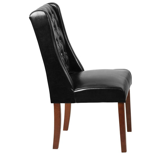 Flash Furniture HERCULES Preston Series Black Leather Tufted Parsons Chair - QY-A91-BK-GG