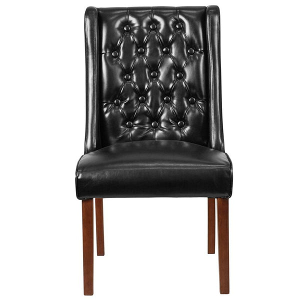 Flash Furniture HERCULES Preston Series Black Leather Tufted Parsons Chair - QY-A91-BK-GG