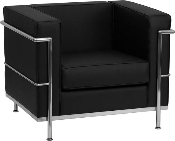 Flash Furniture HERCULES Regal Series Contemporary Black Leather Chair with Encasing Frame - ZB-REGAL-810-1-CHAIR-BK-GG