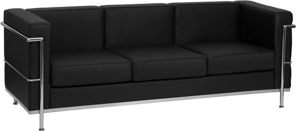 Flash Furniture HERCULES Regal Series Contemporary Black Leather Sofa with Encasing Frame - ZB-REGAL-810-3-SOFA-BK-GG
