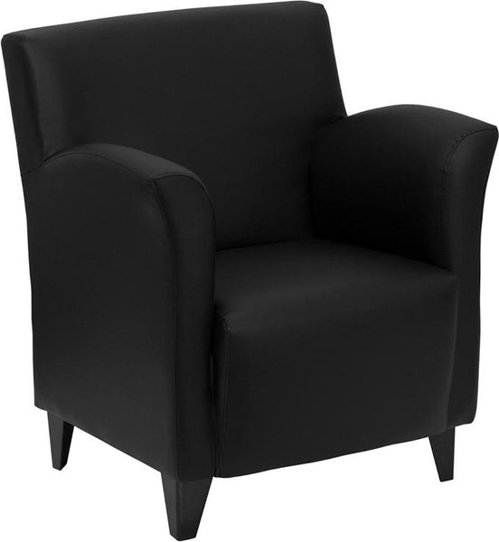 Flash Furniture HERCULES Roman Series Black Leather Lounge Chair - ZB-ROMAN-BLACK-GG