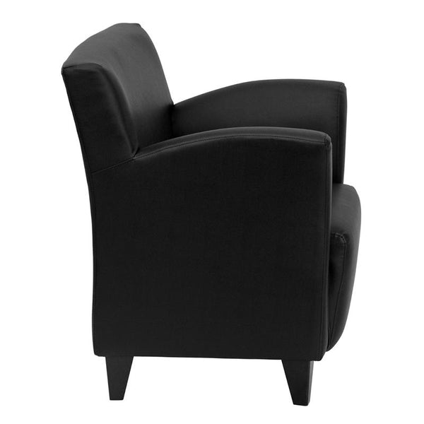 Flash Furniture HERCULES Roman Series Black Leather Lounge Chair - ZB-ROMAN-BLACK-GG