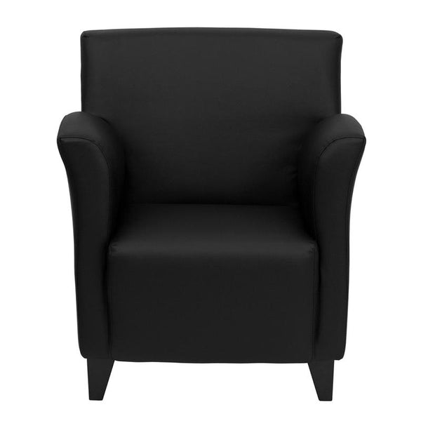 Flash Furniture HERCULES Roman Series Black Leather Lounge Chair - ZB-ROMAN-BLACK-GG