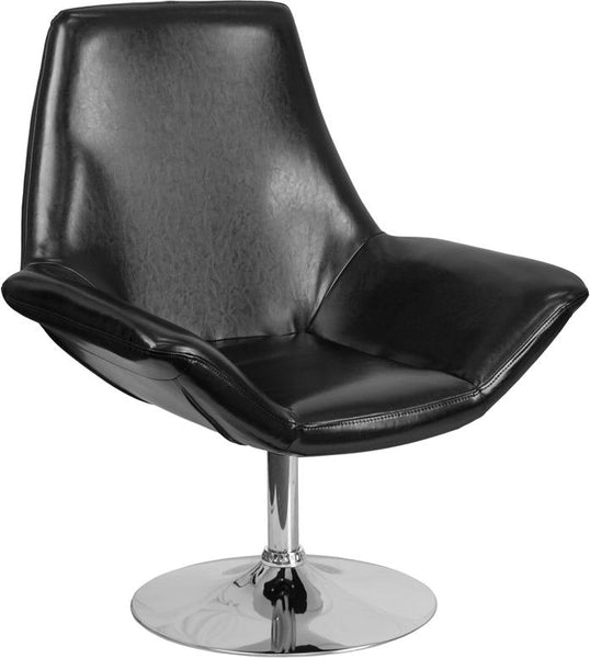 Flash Furniture HERCULES Sabrina Series Black Leather Side Reception Chair - CH-102242-BK-GG