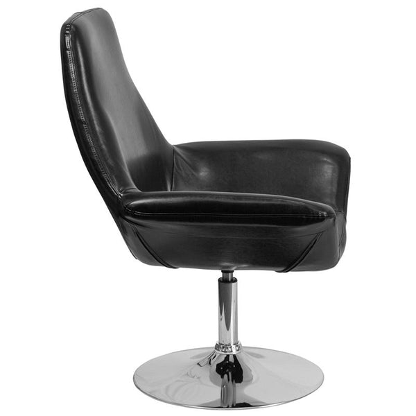 Flash Furniture HERCULES Sabrina Series Black Leather Side Reception Chair - CH-102242-BK-GG