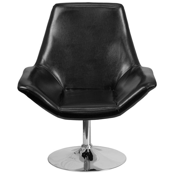 Flash Furniture HERCULES Sabrina Series Black Leather Side Reception Chair - CH-102242-BK-GG