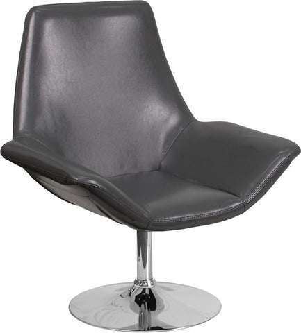 Flash Furniture HERCULES Sabrina Series Gray Leather Side Reception Chair - CH-102242-GY-GG