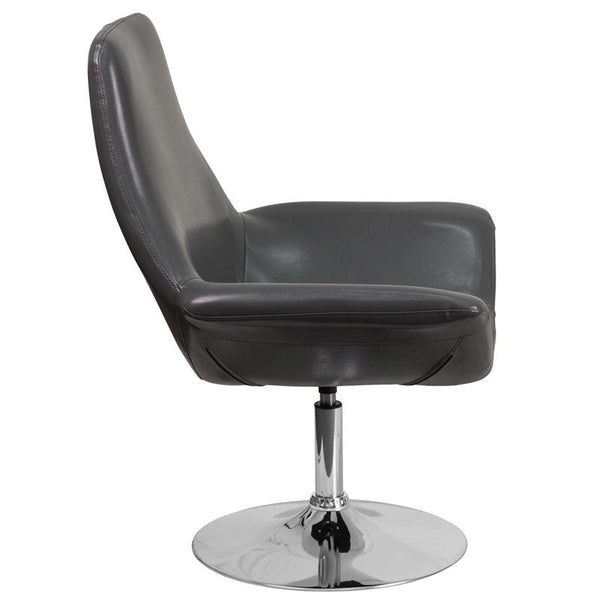 Flash Furniture HERCULES Sabrina Series Gray Leather Side Reception Chair - CH-102242-GY-GG