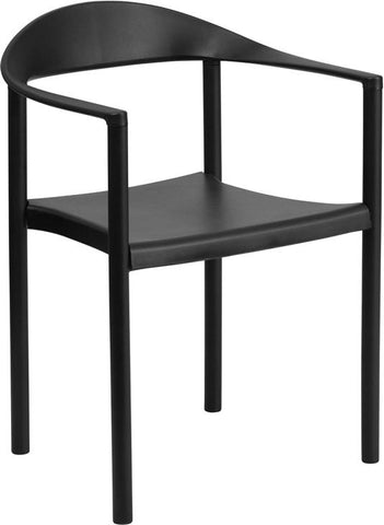 Flash Furniture HERCULES Series 1000 lb. Capacity Black Plastic Cafe Stack Chair - RUT-418-BK-GG