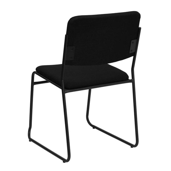 Flash Furniture HERCULES Series 1000 lb. Capacity High Density Black Fabric Stacking Chair with Sled Base - XU-8700-BLK-B-30-GG