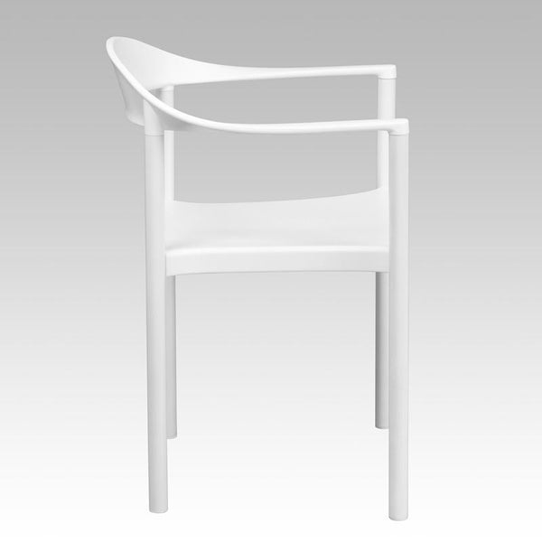 Flash Furniture HERCULES Series 1000 lb. Capacity White Plastic Cafe Stack Chair - RUT-418-WH-GG