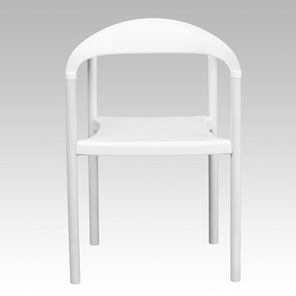 Flash Furniture HERCULES Series 1000 lb. Capacity White Plastic Cafe Stack Chair - RUT-418-WH-GG