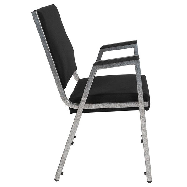 Flash Furniture HERCULES Series 1500 lb. Rated Black Antimicrobial Fabric Bariatric Arm Chair with Silver Vein Frame - XU-DG-60443-670-1-BK-GG