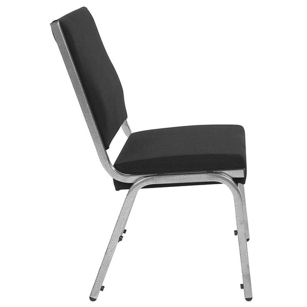 Flash Furniture HERCULES Series 1500 lb. Rated Black Antimicrobial Fabric Bariatric Chair with Silver Vein Frame - XU-DG-60442-660-1-BK-GG