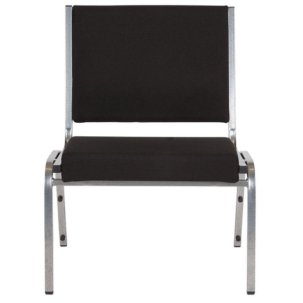 Flash Furniture HERCULES Series 1500 lb. Rated Black Antimicrobial Fabric Bariatric Chair with Silver Vein Frame - XU-DG-60442-660-1-BK-GG