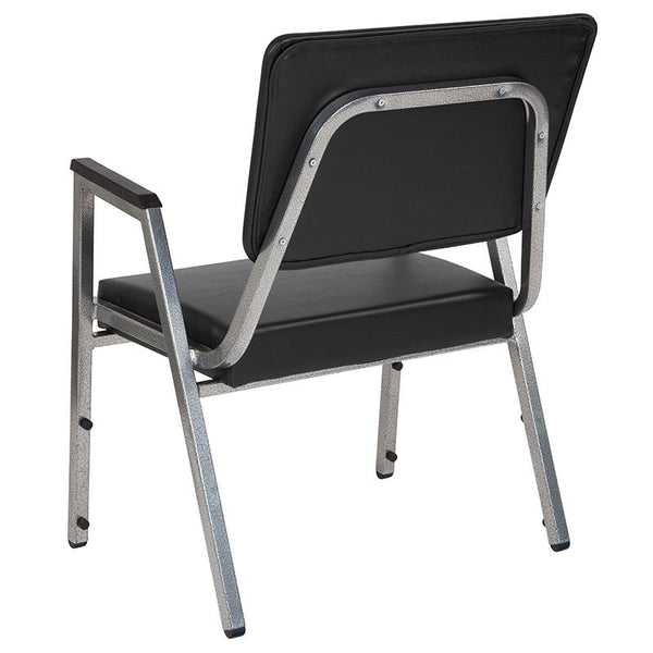 Flash Furniture HERCULES Series 1500 lb. Rated Black Antimicrobial Vinyl Bariatric Arm Chair with 3/4 Panel Back and Silver Vein Frame - XU-DG-60443-670-2-BV-GG