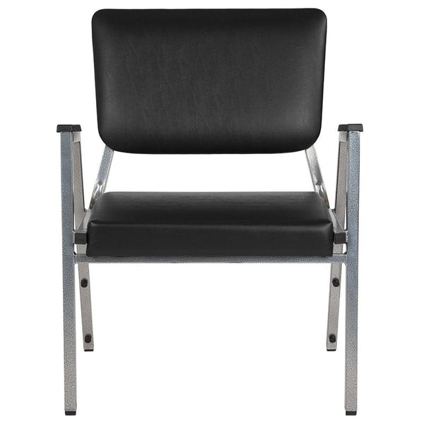 Flash Furniture HERCULES Series 1500 lb. Rated Black Antimicrobial Vinyl Bariatric Arm Chair with 3/4 Panel Back and Silver Vein Frame - XU-DG-60443-670-2-BV-GG