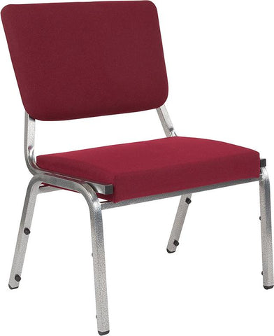 Flash Furniture HERCULES Series 1500 lb. Rated Burgundy Antimicrobial Fabric Bariatric Chair with 3/4 Panel Back and Silver Vein Frame - XU-DG-60442-660-2-BY-GG