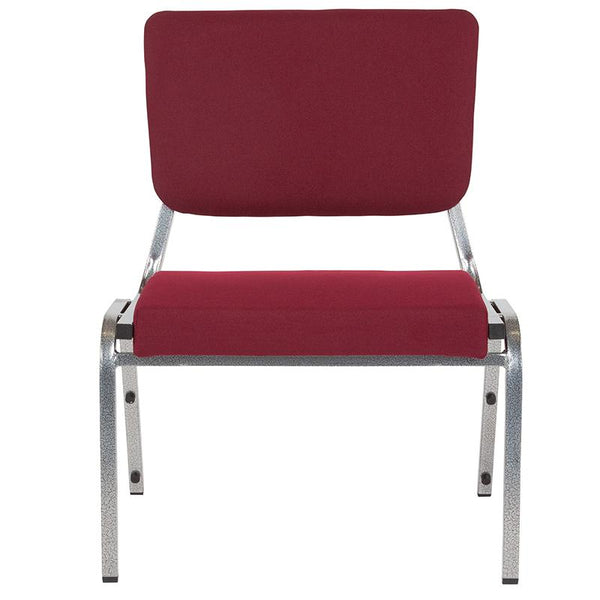 Flash Furniture HERCULES Series 1500 lb. Rated Burgundy Antimicrobial Fabric Bariatric Chair with 3/4 Panel Back and Silver Vein Frame - XU-DG-60442-660-2-BY-GG