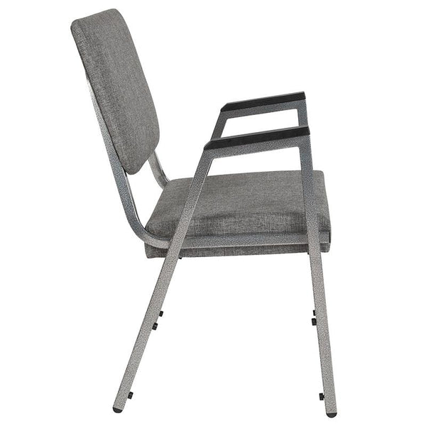 Flash Furniture HERCULES Series 1500 lb. Rated Gray Antimicrobial Fabric Bariatric Arm Chair with 3/4 Panel Back and Silver Vein Frame - XU-DG-60443-670-2-GY-GG