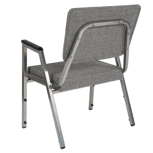 Flash Furniture HERCULES Series 1500 lb. Rated Gray Antimicrobial Fabric Bariatric Arm Chair with 3/4 Panel Back and Silver Vein Frame - XU-DG-60443-670-2-GY-GG