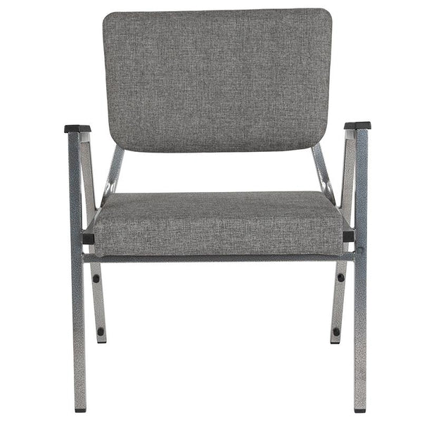 Flash Furniture HERCULES Series 1500 lb. Rated Gray Antimicrobial Fabric Bariatric Arm Chair with 3/4 Panel Back and Silver Vein Frame - XU-DG-60443-670-2-GY-GG