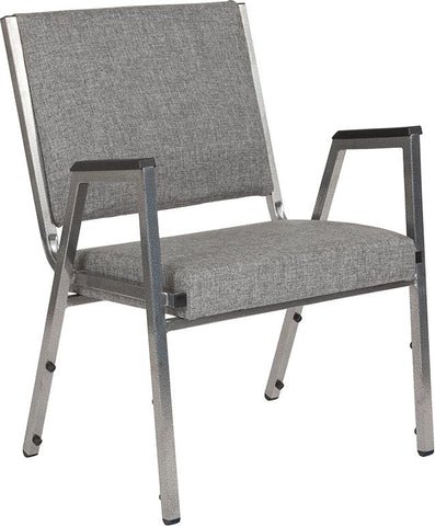 Flash Furniture HERCULES Series 1500 lb. Rated Gray Antimicrobial Fabric Bariatric Arm Chair with Silver Vein Frame - XU-DG-60443-670-1-GY-GG