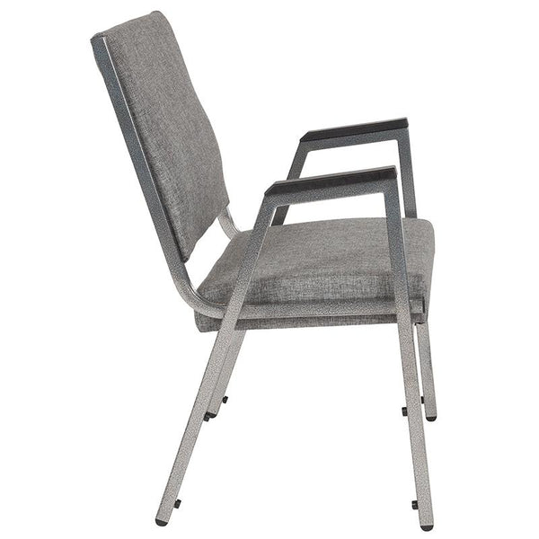 Flash Furniture HERCULES Series 1500 lb. Rated Gray Antimicrobial Fabric Bariatric Arm Chair with Silver Vein Frame - XU-DG-60443-670-1-GY-GG