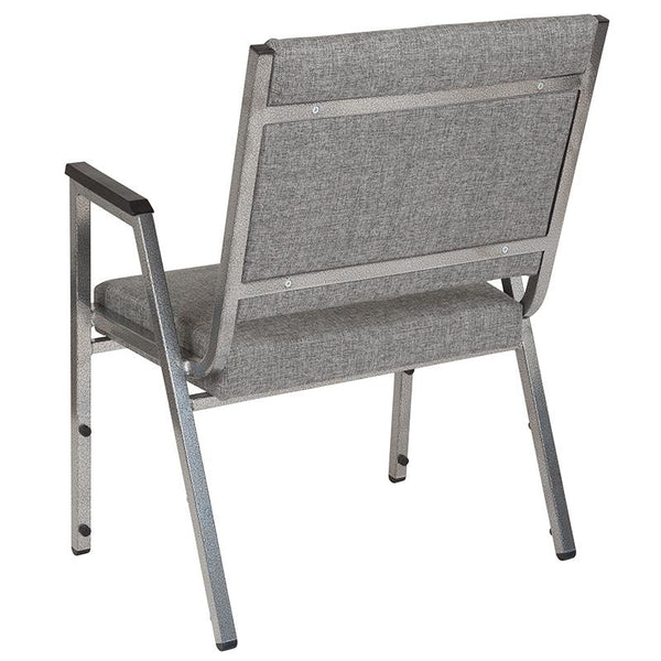 Flash Furniture HERCULES Series 1500 lb. Rated Gray Antimicrobial Fabric Bariatric Arm Chair with Silver Vein Frame - XU-DG-60443-670-1-GY-GG