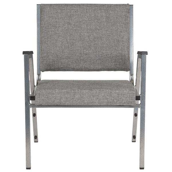 Flash Furniture HERCULES Series 1500 lb. Rated Gray Antimicrobial Fabric Bariatric Arm Chair with Silver Vein Frame - XU-DG-60443-670-1-GY-GG