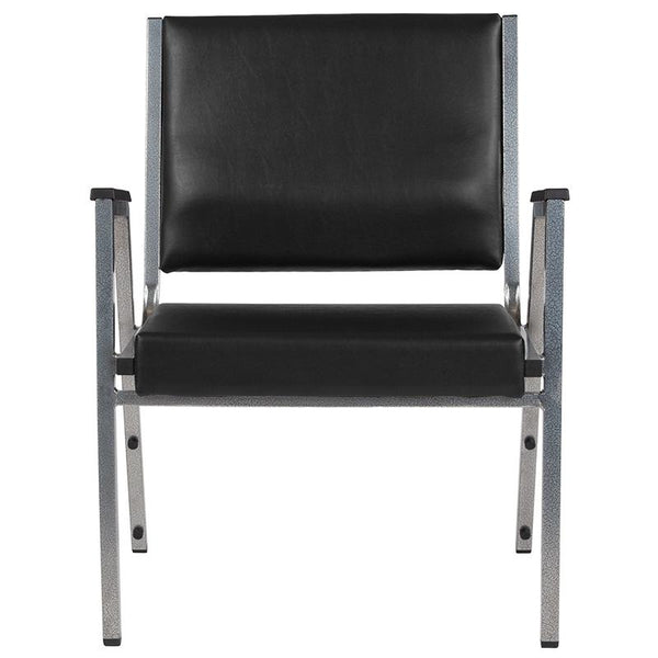 Flash Furniture HERCULES Series 1500 lb. Rated Black Antimicrobial Vinyl Bariatric Arm Chair with Silver Vein Frame - XU-DG-60443-670-1-BK-VY-GG
