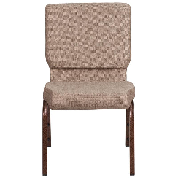 Flash Furniture HERCULES Series 18.5''W Stacking Church Chair in Beige Fabric - Copper Vein Frame - FD-CH02185-CV-BGE1-GG