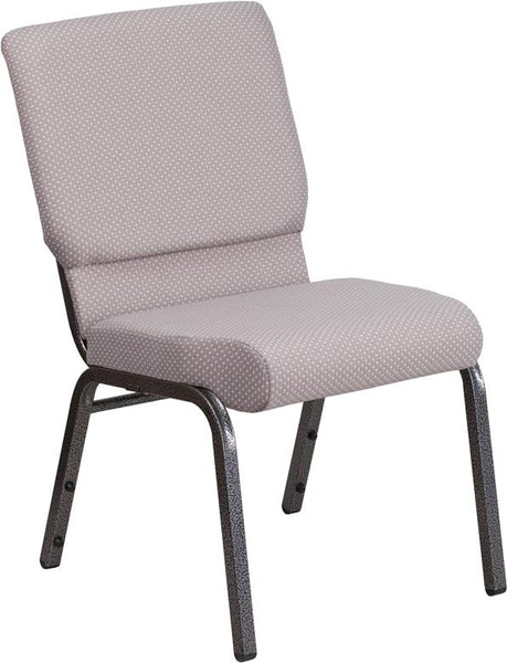 Flash Furniture HERCULES Series 18.5''W Stacking Church Chair in Gray Dot Fabric - Silver Vein Frame - FD-CH02185-SV-GYDOT-GG