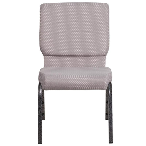 Flash Furniture HERCULES Series 18.5''W Stacking Church Chair in Gray Dot Fabric - Silver Vein Frame - FD-CH02185-SV-GYDOT-GG