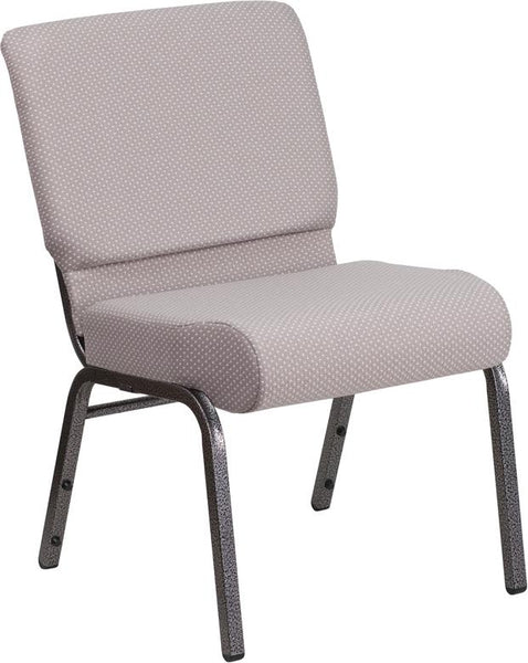 Flash Furniture HERCULES Series 21''W Church Chair in Gray Dot Fabric - Silver Vein Frame - FD-CH0221-4-SV-GYDOT-GG