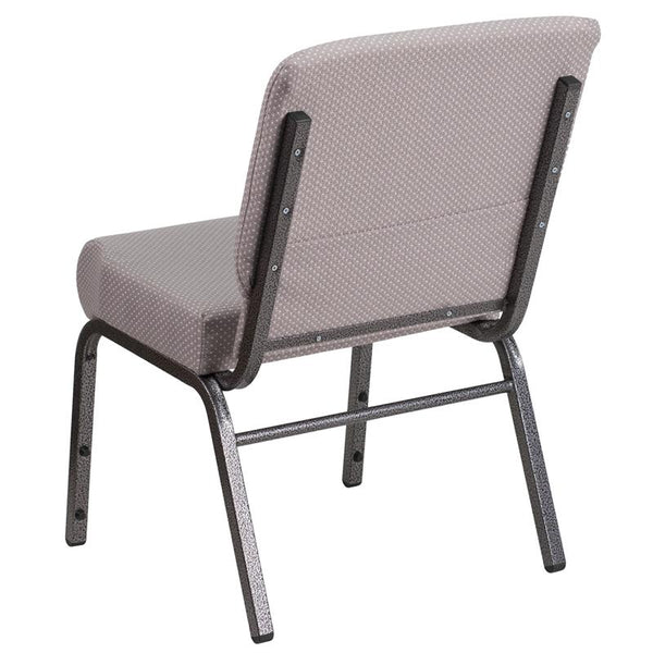 Flash Furniture HERCULES Series 21''W Church Chair in Gray Dot Fabric - Silver Vein Frame - FD-CH0221-4-SV-GYDOT-GG