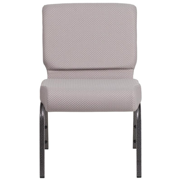 Flash Furniture HERCULES Series 21''W Church Chair in Gray Dot Fabric - Silver Vein Frame - FD-CH0221-4-SV-GYDOT-GG