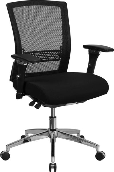 Flash Furniture HERCULES Series 24/7 Intensive Use 300 lb. Rated Black Mesh Multifunction Executive Swivel Chair with Seat Slider - GO-WY-85-8-GG