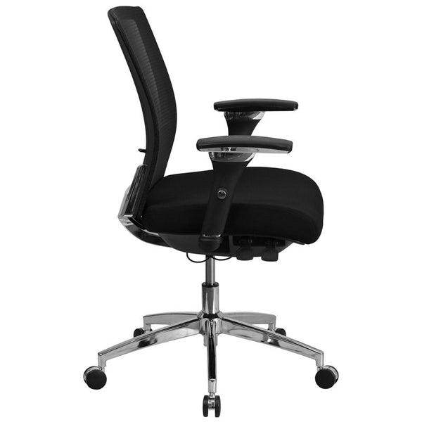 Flash Furniture HERCULES Series 24/7 Intensive Use 300 lb. Rated Black Mesh Multifunction Executive Swivel Chair with Seat Slider - GO-WY-85-8-GG