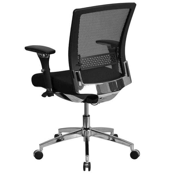 Flash Furniture HERCULES Series 24/7 Intensive Use 300 lb. Rated Black Mesh Multifunction Executive Swivel Chair with Seat Slider - GO-WY-85-8-GG