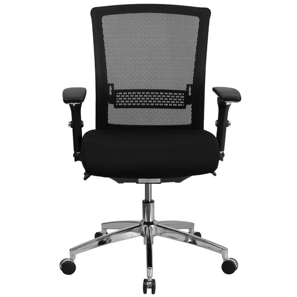 Flash Furniture HERCULES Series 24/7 Intensive Use 300 lb. Rated Black Mesh Multifunction Executive Swivel Chair with Seat Slider - GO-WY-85-8-GG