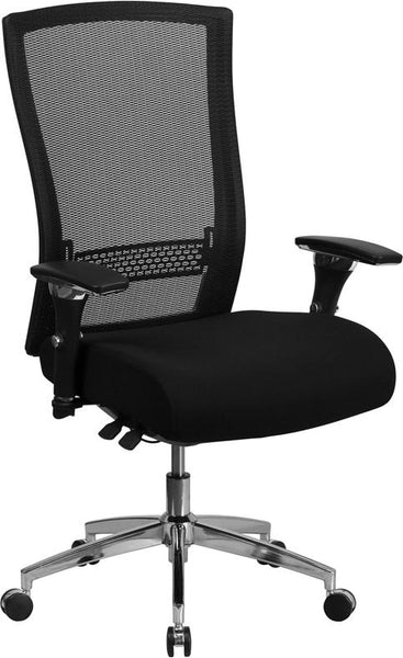 Flash Furniture HERCULES Series 24/7 Intensive Use 300 lb. Rated Black Mesh Multifunction Executive Swivel Chair with Seat Slider - GO-WY-85H-GG