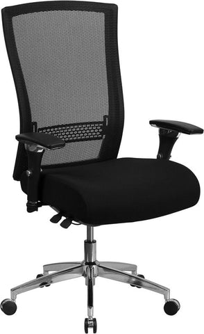 Flash Furniture HERCULES Series 24/7 Intensive Use 300 lb. Rated Black Mesh Multifunction Executive Swivel Chair with Seat Slider - GO-WY-85H-GG