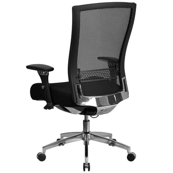 Flash Furniture HERCULES Series 24/7 Intensive Use 300 lb. Rated Black Mesh Multifunction Executive Swivel Chair with Seat Slider - GO-WY-85H-GG