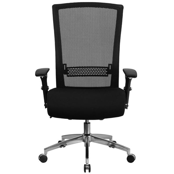 Flash Furniture HERCULES Series 24/7 Intensive Use 300 lb. Rated Black Mesh Multifunction Executive Swivel Chair with Seat Slider - GO-WY-85H-GG