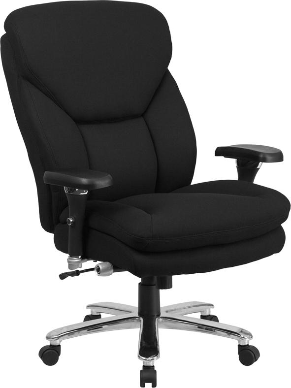 Flash Furniture HERCULES Series 24/7 Intensive Use Big & Tall 400 lb. Rated Black Fabric Executive Swivel Chair with Lumbar Knob - GO-2085-GG