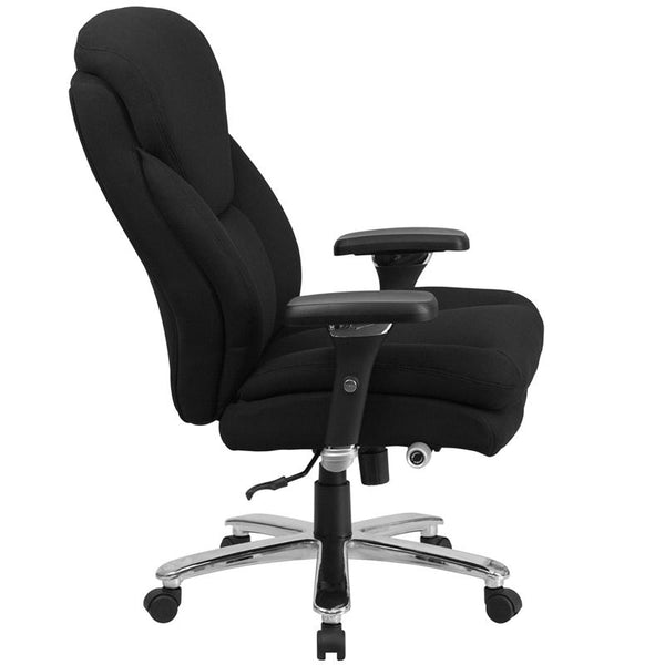 Flash Furniture HERCULES Series 24/7 Intensive Use Big & Tall 400 lb. Rated Black Fabric Executive Swivel Chair with Lumbar Knob - GO-2085-GG