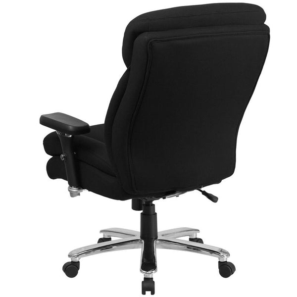 Flash Furniture HERCULES Series 24/7 Intensive Use Big & Tall 400 lb. Rated Black Fabric Executive Swivel Chair with Lumbar Knob - GO-2085-GG