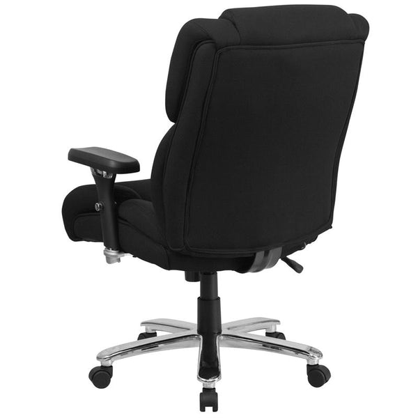 Flash Furniture HERCULES Series 24/7 Intensive Use Big & Tall 400 lb. Rated Black Fabric Executive Swivel Chair with Lumbar Knob - GO-2149-GG