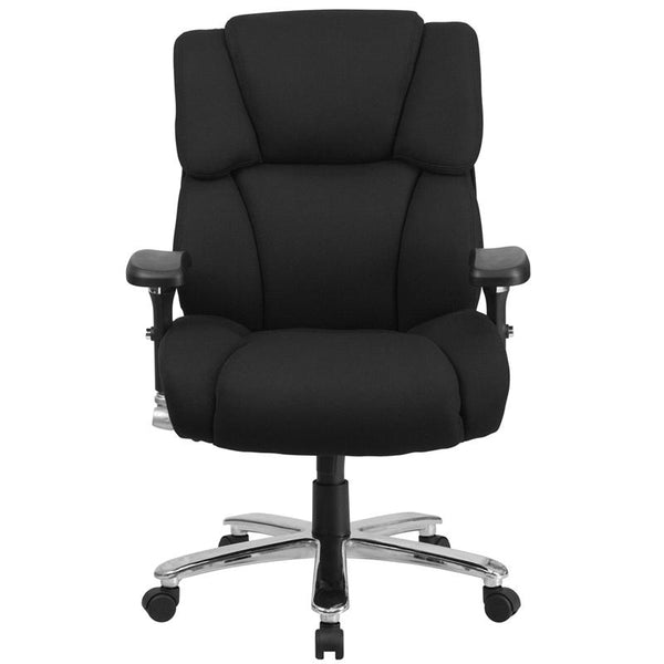 Flash Furniture HERCULES Series 24/7 Intensive Use Big & Tall 400 lb. Rated Black Fabric Executive Swivel Chair with Lumbar Knob - GO-2149-GG